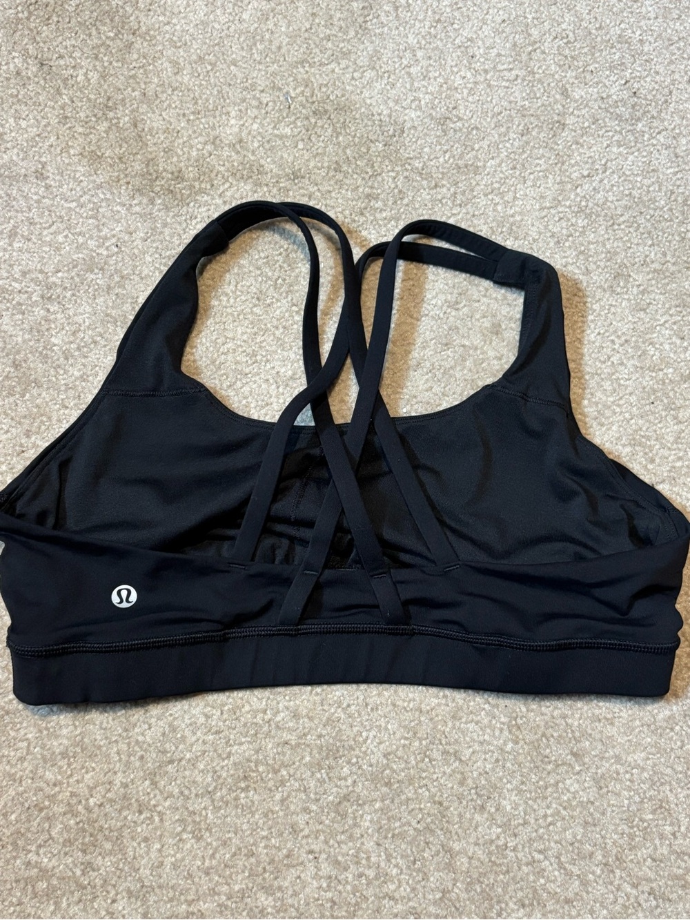 Lululemon women’s strappy back sports bra size 12 black